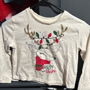 Kids Cream Reindeer Holiday Shirts (BUNDLE)